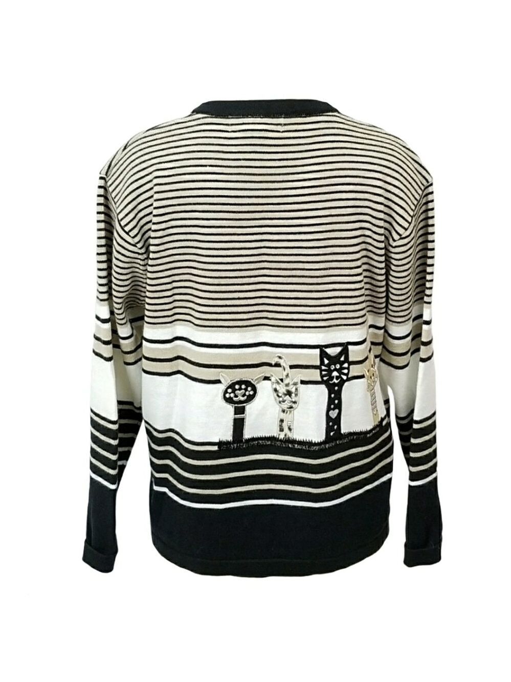 VINTAGE knit Kitten / cat lady Cardigan sweater - Picture 2 of 8